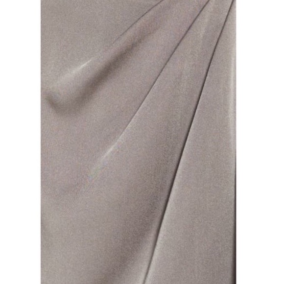 La Femme Surplice Off The Shoulder Column Gown in “Pewter”, Size 8 & 20 NWT - Picture 4 of 12